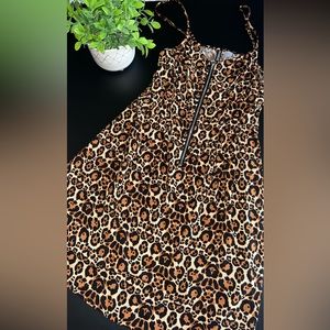 Divided by H&M Leopard Lightweight Leopard Print Zip Up Dress Size 10